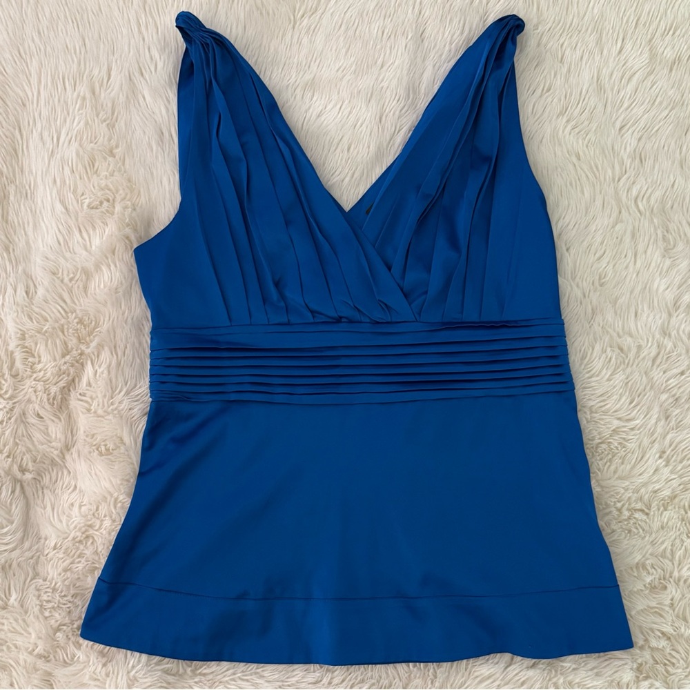 The Limited Royal Blue V-Neck Satin Tank Top